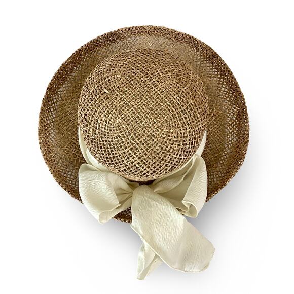 Summer Straw Hat with Ribbon Bow - Picture 3 of 5